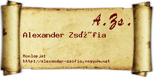 Alexander Zsófia névjegykártya