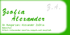 zsofia alexander business card