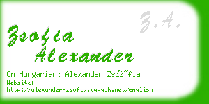 zsofia alexander business card